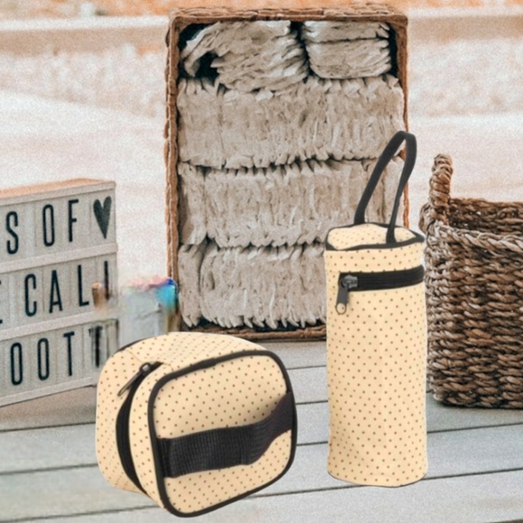 Banner Bonnie 4 Pcs Navy Mommy Bag Set Diaper Tote Bottle Lunch Bags Diaper Pad - Picture 8 of 10